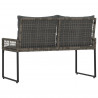 Ławka ogrodowa Szary 118 x 55 x 82 cm Rattan PE i tkanina