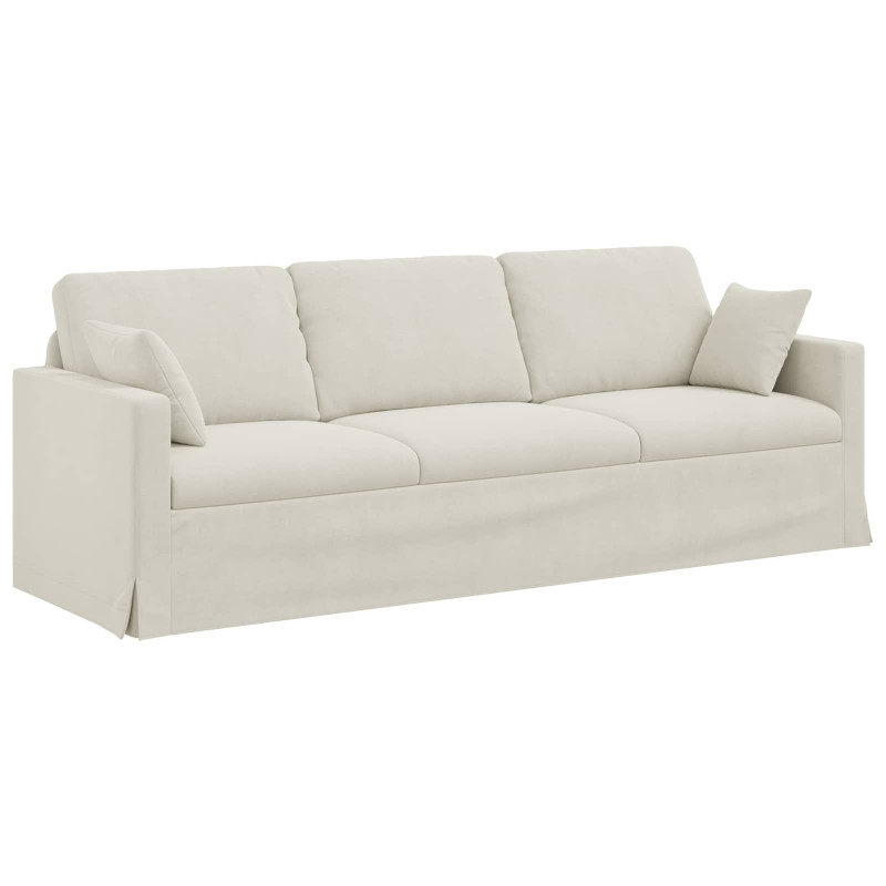 Sofa Kremowy 228 x 78 x 80 cm Aksamit