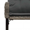 Ławka ogrodowa Szary 118 x 55 x 82 cm Rattan PE i tkanina