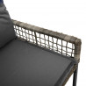 Ławka ogrodowa Szary 118 x 55 x 82 cm Rattan PE i tkanina