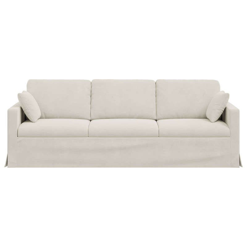 Sofa Kremowy 228 x 78 x 80 cm Aksamit
