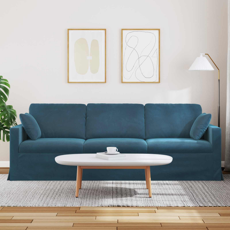 Sofa Niebieski 228 x 78 x 80 cm Aksamit