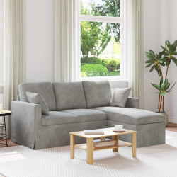 Sofa Jasnoszary 198 x 134 x 80 cm Aksamit