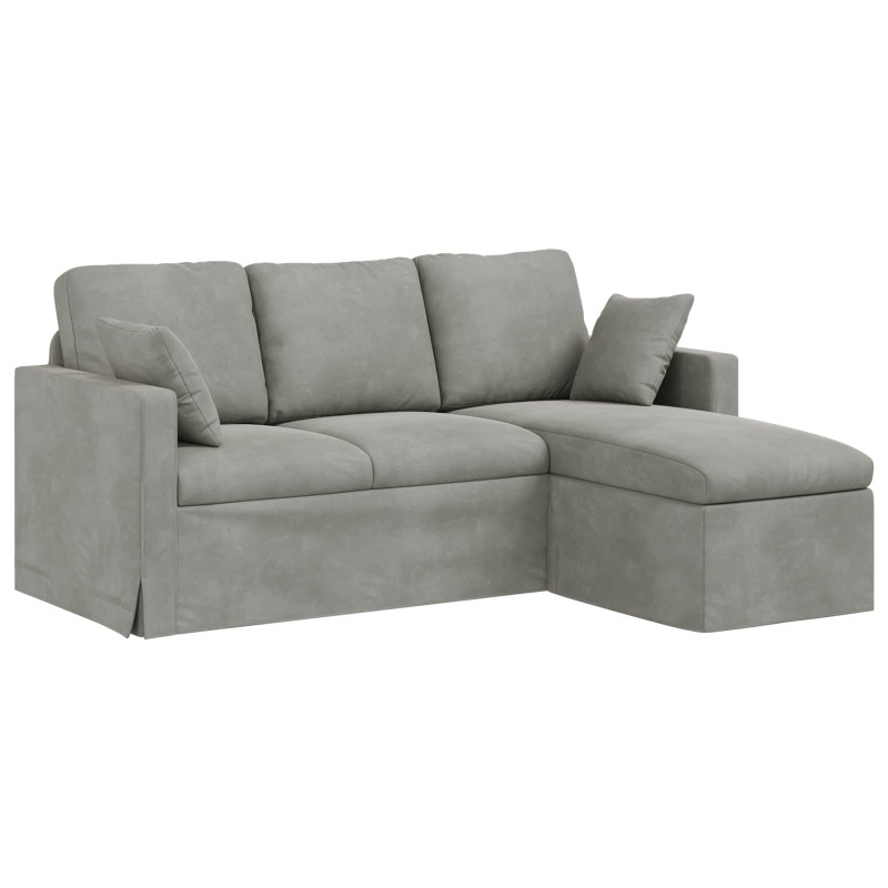 Sofa Jasnoszary 198 x 134 x 80 cm Aksamit