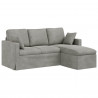 Sofa Jasnoszary 198 x 134 x 80 cm Aksamit