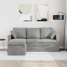 Sofa Jasnoszary 198 x 134 x 80 cm Aksamit