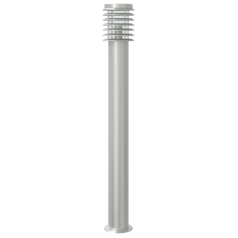 Lampy ogrodowe na słupku, z czujnikiem, 3 szt., srebrne, 110 cm