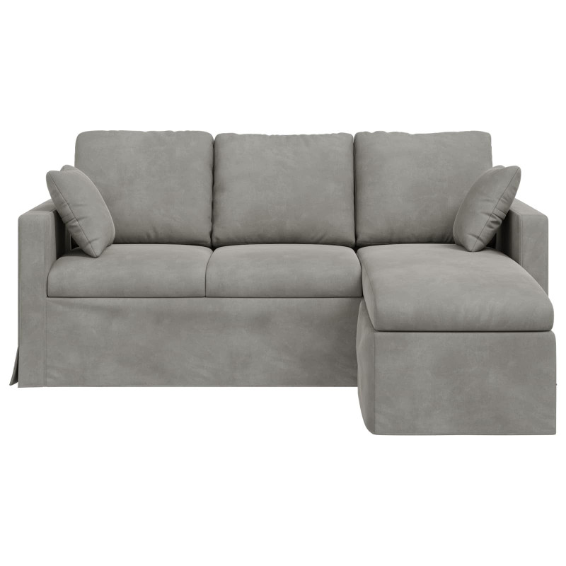 Sofa Jasnoszary 198 x 134 x 80 cm Aksamit