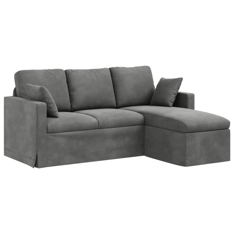 Sofa Ciemnoszary 198 x 134 x 80 cm Aksamit