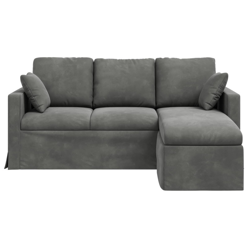 Sofa Ciemnoszary 198 x 134 x 80 cm Aksamit