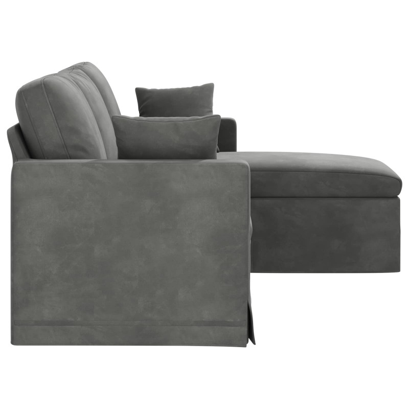 Sofa Ciemnoszary 198 x 134 x 80 cm Aksamit