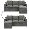 Sofa Ciemnoszary 198 x 134 x 80 cm Aksamit