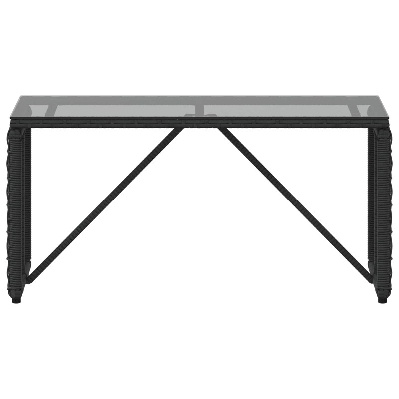 Stół na Zewnątrz Czarny 80 x 40 x 40 cm Rattan PE i Szkło