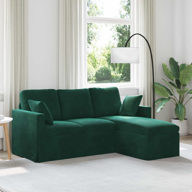 Sofa Ciemna zieleń 198 x 134 x 80 cm Aksamit