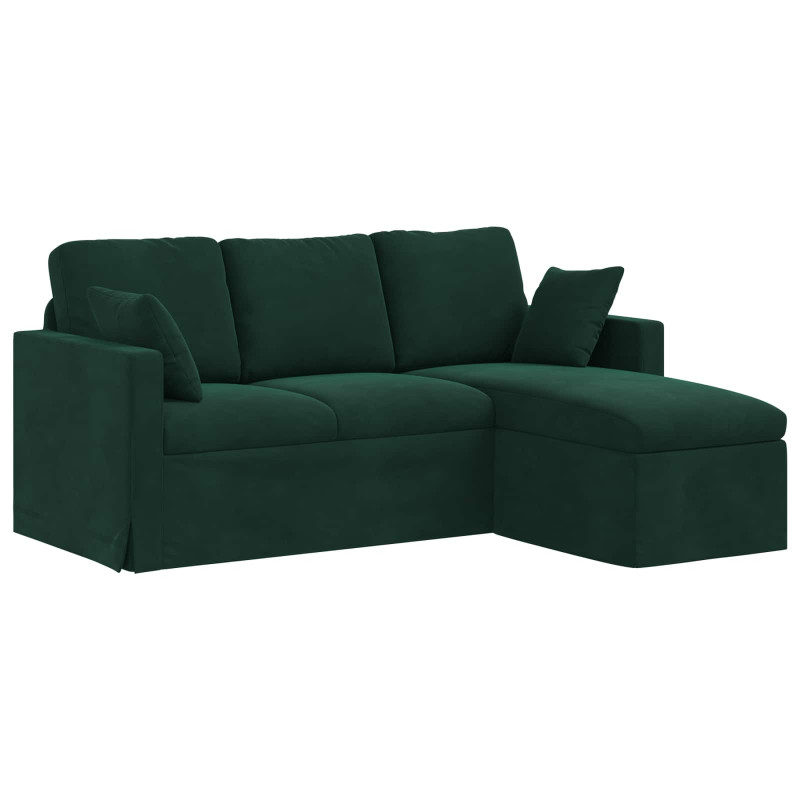 Sofa Ciemna zieleń 198 x 134 x 80 cm Aksamit