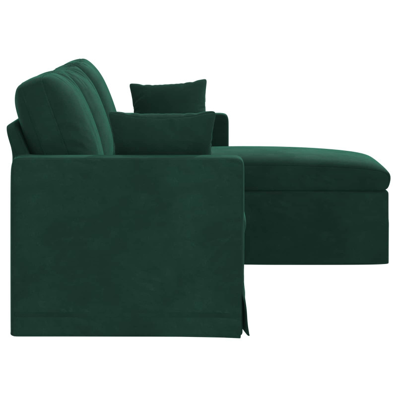 Sofa Ciemna zieleń 198 x 134 x 80 cm Aksamit