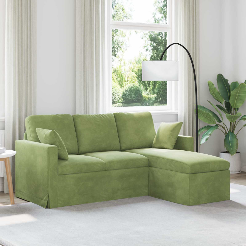 Sofa Jasnozielony 198 x 134 x 80 cm Aksamit