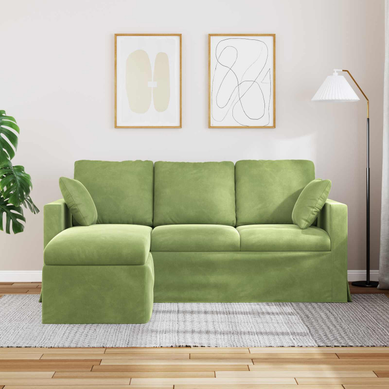Sofa Jasnozielony 198 x 134 x 80 cm Aksamit