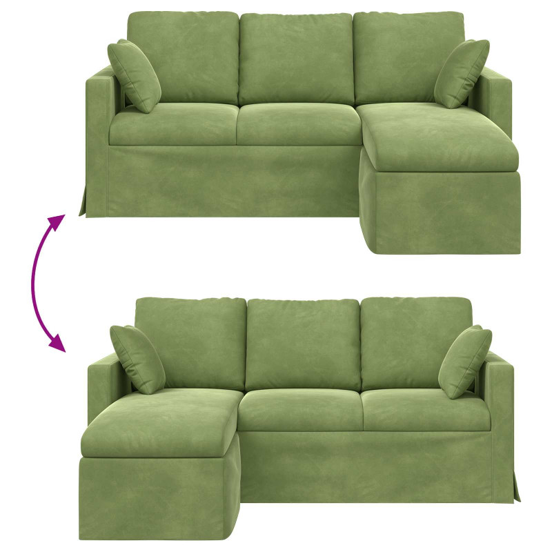 Sofa Jasnozielony 198 x 134 x 80 cm Aksamit