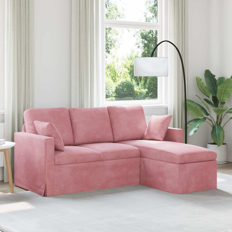Sofa Różowy 198 x 134 x 80 cm Aksamit