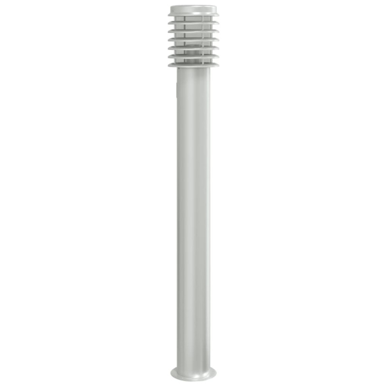 Lampa ogrodowa na słupku, z gniazdkiem, srebrna, 110 cm, stal