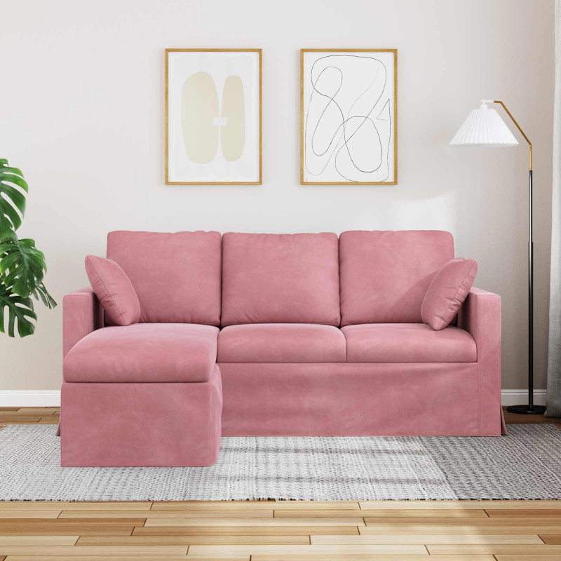 Sofa Różowy 198 x 134 x 80 cm Aksamit