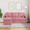 Sofa Różowy 198 x 134 x 80 cm Aksamit