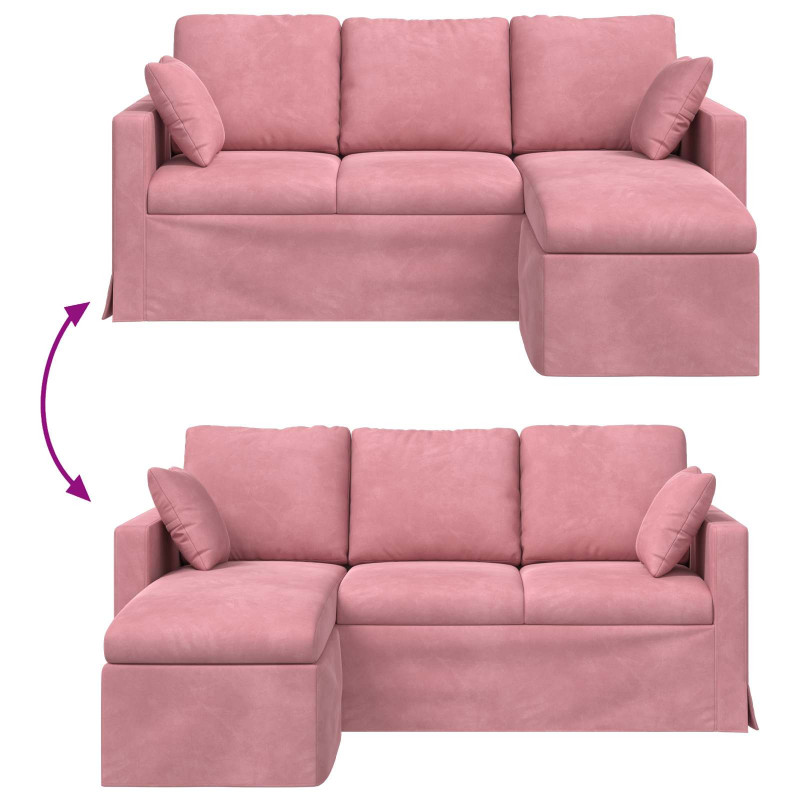 Sofa Różowy 198 x 134 x 80 cm Aksamit