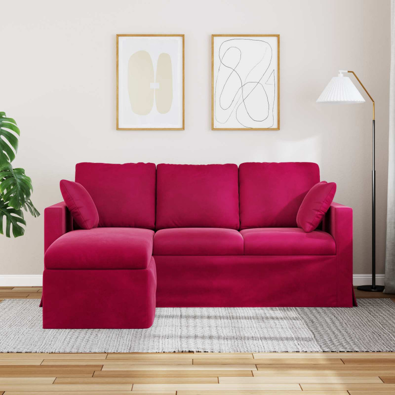 Sofa Czerwone wino 198 x 134 x 80 cm Aksamit