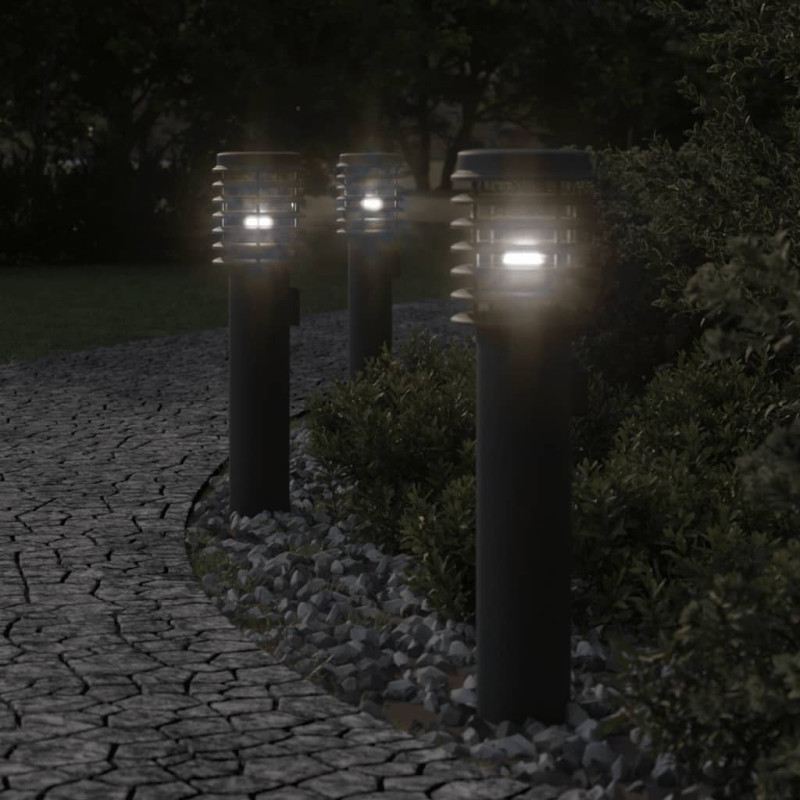 Lampa ogrodowa na słupku, z gniazdkiem, czarna, 60 cm, stal