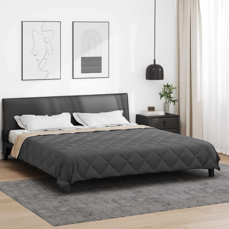 Kołdra na cały rok Antracyt i Taupe 200 x 220 cm Mikrofibra