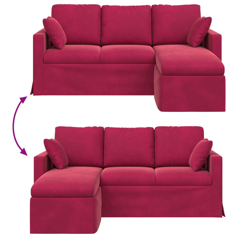 Sofa Czerwone wino 198 x 134 x 80 cm Aksamit