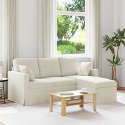 Sofa Kremowy 198 x 134 x 80 cm Aksamit