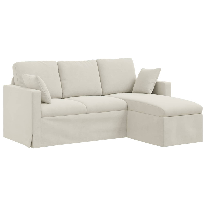 Sofa Kremowy 198 x 134 x 80 cm Aksamit