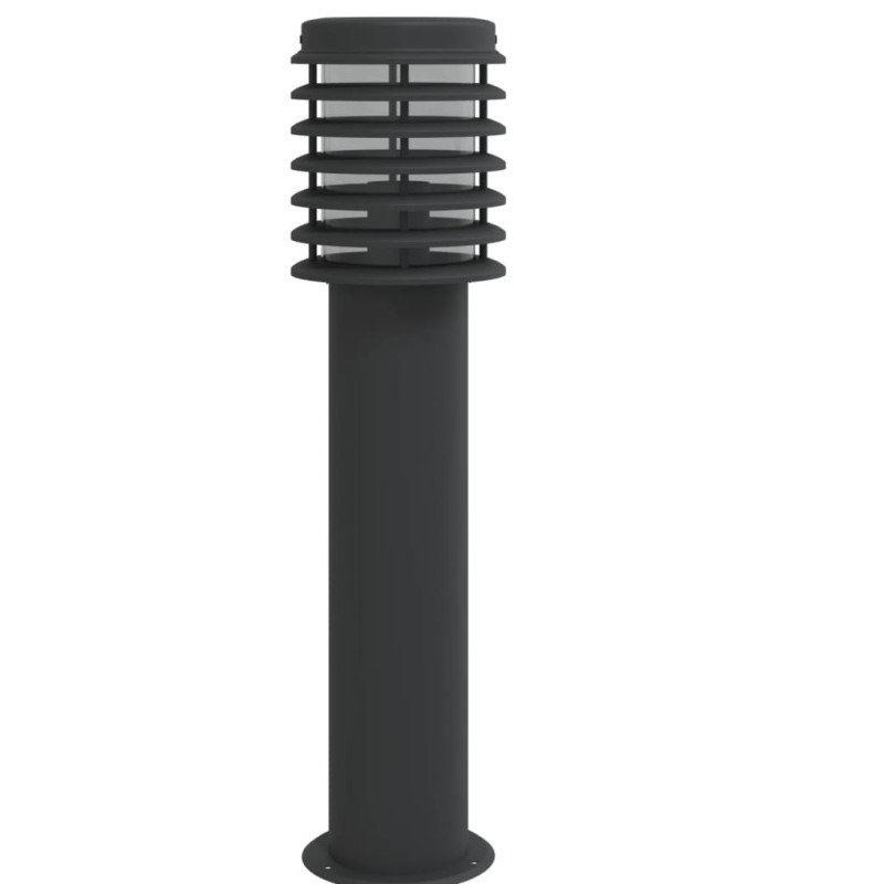 Lampa ogrodowa na słupku, z gniazdkiem, czarna, 60 cm, stal