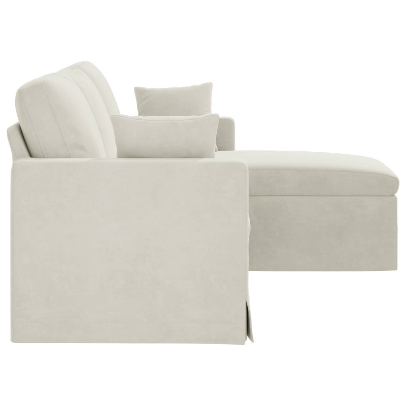 Sofa Kremowy 198 x 134 x 80 cm Aksamit