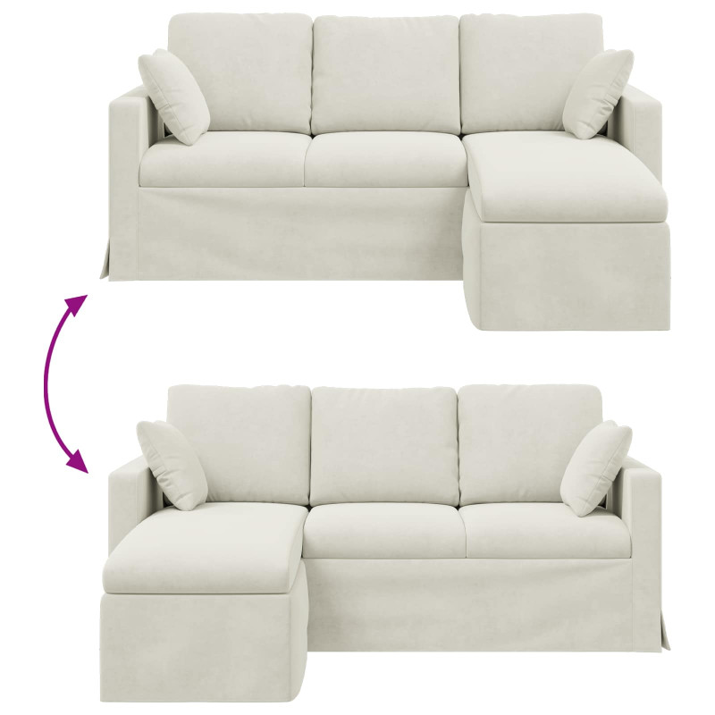 Sofa Kremowy 198 x 134 x 80 cm Aksamit