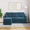Sofa Niebieski 198 x 134 x 80 cm Aksamit