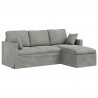 Sofa Jasnoszary 198 x 134 x 80 cm Aksamit