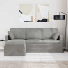 Sofa Jasnoszary 198 x 134 x 80 cm Aksamit