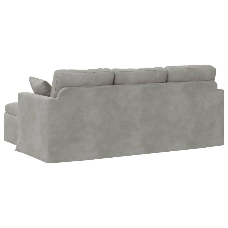 Sofa Jasnoszary 198 x 134 x 80 cm Aksamit