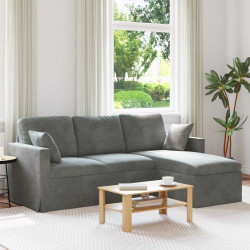 Sofa Ciemnoszary 198 x 134 x 80 cm Aksamit