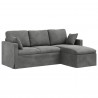 Sofa Ciemnoszary 198 x 134 x 80 cm Aksamit