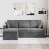 Sofa Ciemnoszary 198 x 134 x 80 cm Aksamit