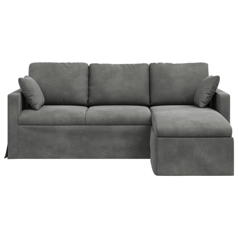 Sofa Ciemnoszary 198 x 134 x 80 cm Aksamit