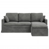 Sofa Ciemnoszary 198 x 134 x 80 cm Aksamit