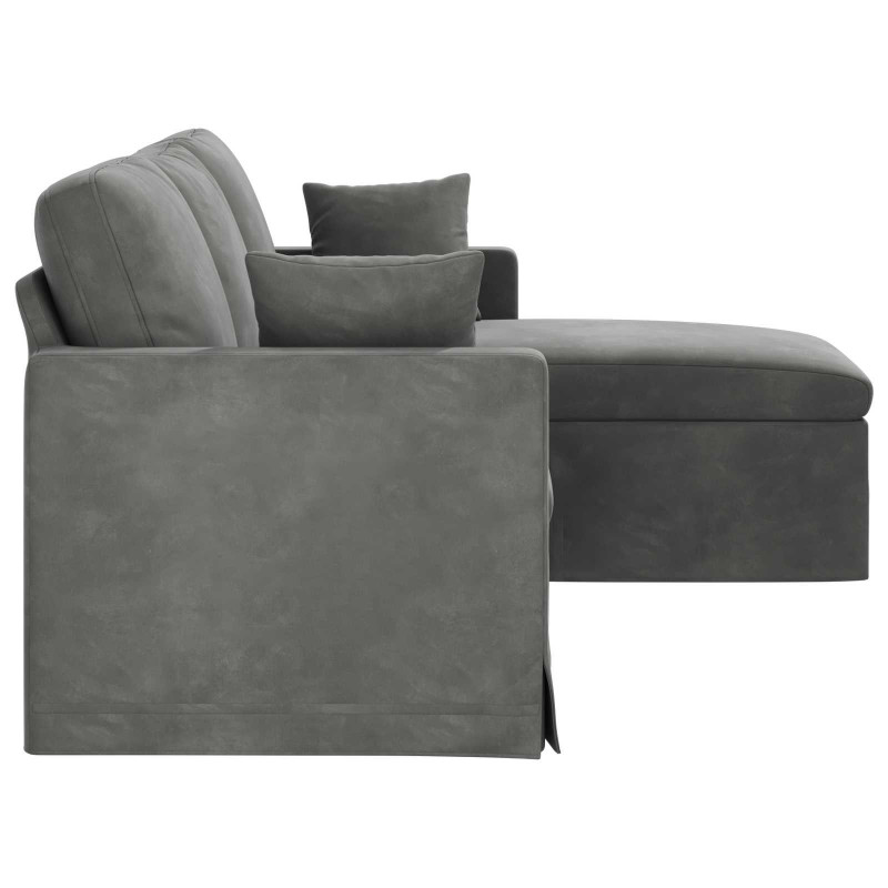 Sofa Ciemnoszary 198 x 134 x 80 cm Aksamit
