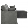 Sofa Ciemnoszary 198 x 134 x 80 cm Aksamit