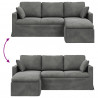 Sofa Ciemnoszary 198 x 134 x 80 cm Aksamit
