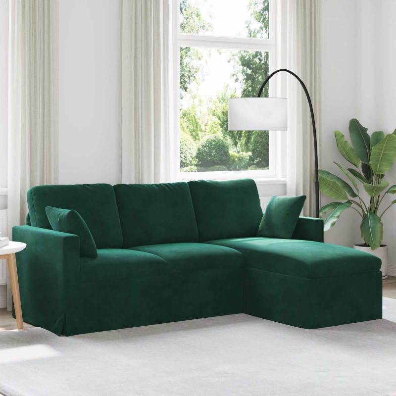 Sofa Ciemna zieleń 198 x 134 x 80 cm Aksamit